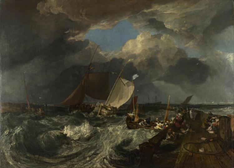 Joseph Mallord William Turner Calais Pier,with French poissards preparing for sea:an English packet arriving (detail) (mk31) Norge oil painting art